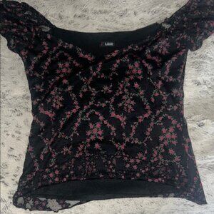 5/$10 item Black and Pink Floral Women's Top